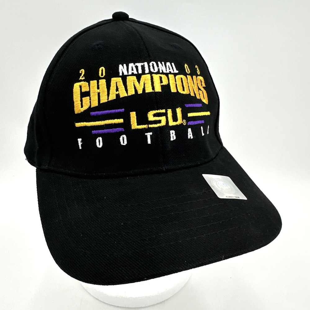 LSU Tigers Hat 2003 Champions Football Headmaster Cap New W/ Tags Vtg Dead Stock
